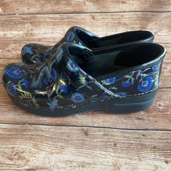 Dansko Professional Women's Clog Blue Garden Patent Leather size eu 38, 7.5/8 - Picture 5 of 14
